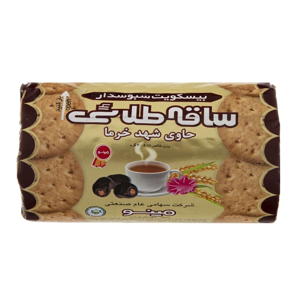 بیسکوئیت ساقه طلایی حاوی شهد خرما مینو - 200 گرم