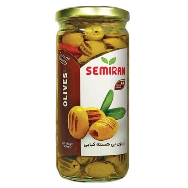 زیتون فرآوری شده کبابی سمیران 450 گرم