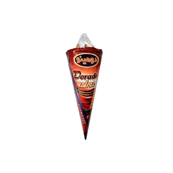 بستنی کاکائویی قیفی با سس شکلاتی دورادو دومینو - 75 گرم