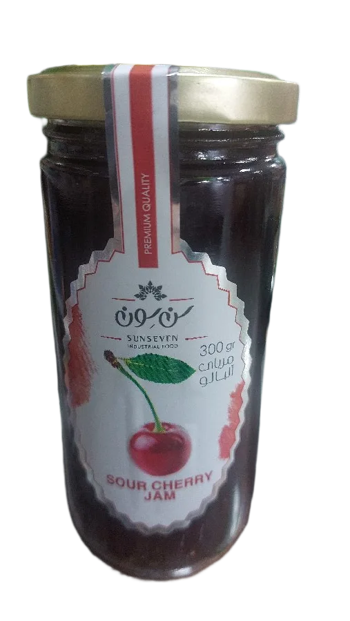 مربای آلبالو شیشه ۳۰۰ گرمی سن سون