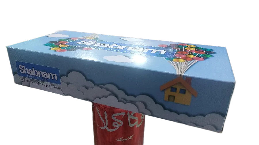 دستمال کاغذی ۱۰۰ برگ جعبه ای شبنم