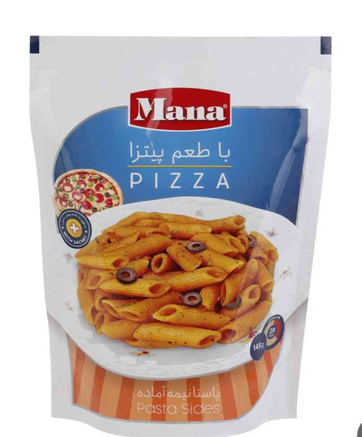پاستا نیمه آماده با طعم پیتزا 145 گرمی مانا