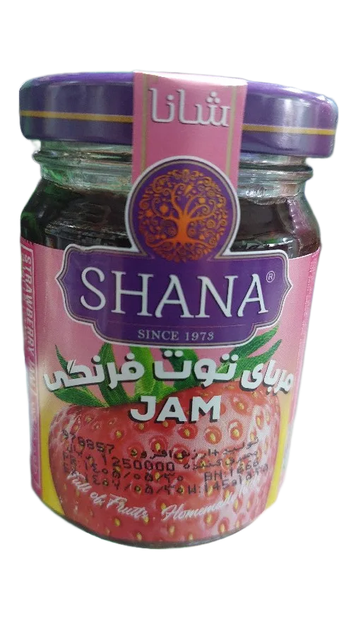 مربای توت فرنگی ۱۵۰ گرمی شیشه ای شانا